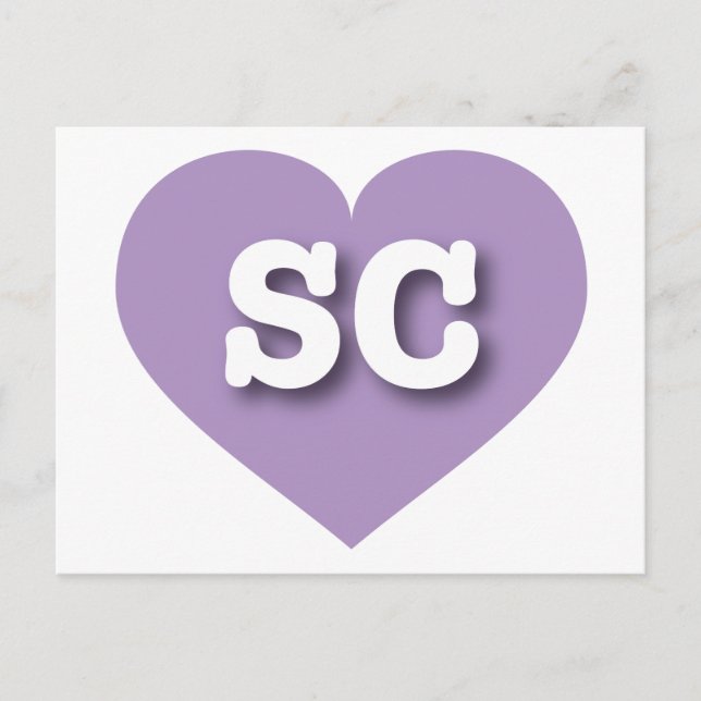 I love South Carolina - SC lavender heart Postcard (Front)