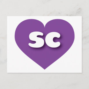 I love South Carolina - sc purple heart Postcard
