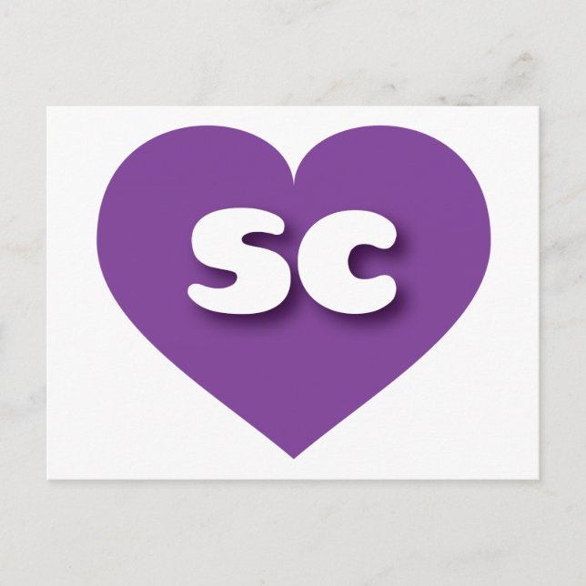 I love South Carolina - sc purple heart Postcard (Front)