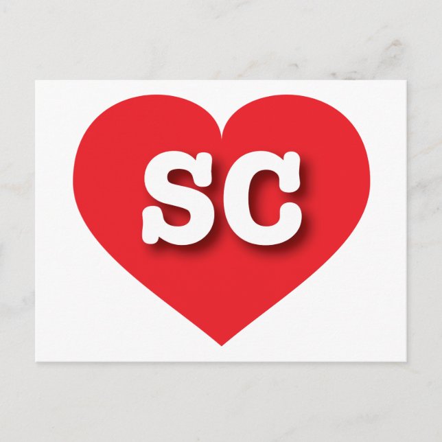 I love South Carolina - SC red heart Postcard (Front)