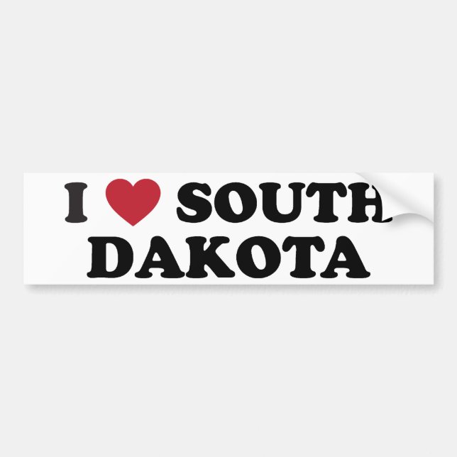 I Love South Dakota Bumper Sticker (Front)
