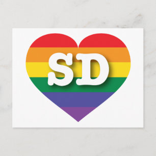 I Love South Dakota Rainbow Heart Postcard