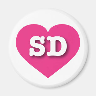 I love South Dakota - SD hot pink heart Magnet