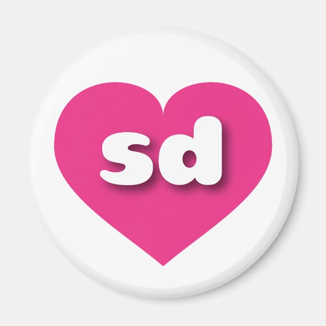 I love South Dakota - sd hot pink heart Magnet (Front)