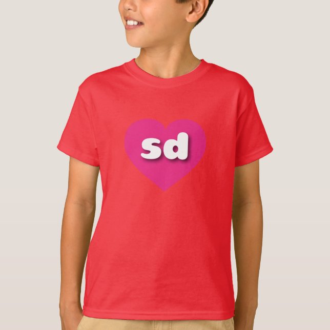 I love South Dakota - sd hot pink heart T-Shirt (Front)