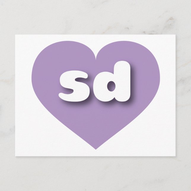 I love South Dakota - sd lavender heart Postcard (Front)