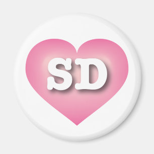 I love South Dakota - SD pink fade heart Magnet