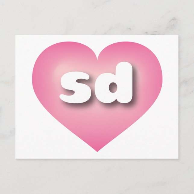 I love South Dakota - sd pink fade heart Postcard (Front)