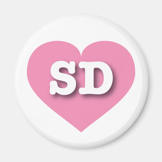 I love South Dakota - SD pink heart Magnet (Front)