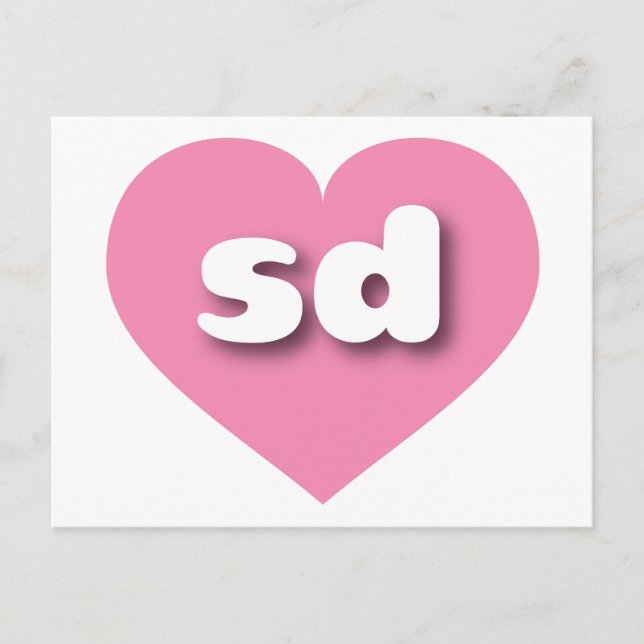 I love South Dakota - sd pink heart Postcard (Front)