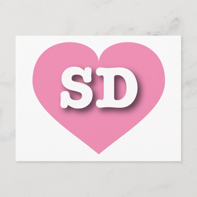 I love South Dakota - SD pink heart Postcard (Front)