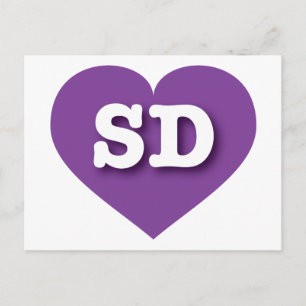 I love South Dakota - SD purple heart Postcard