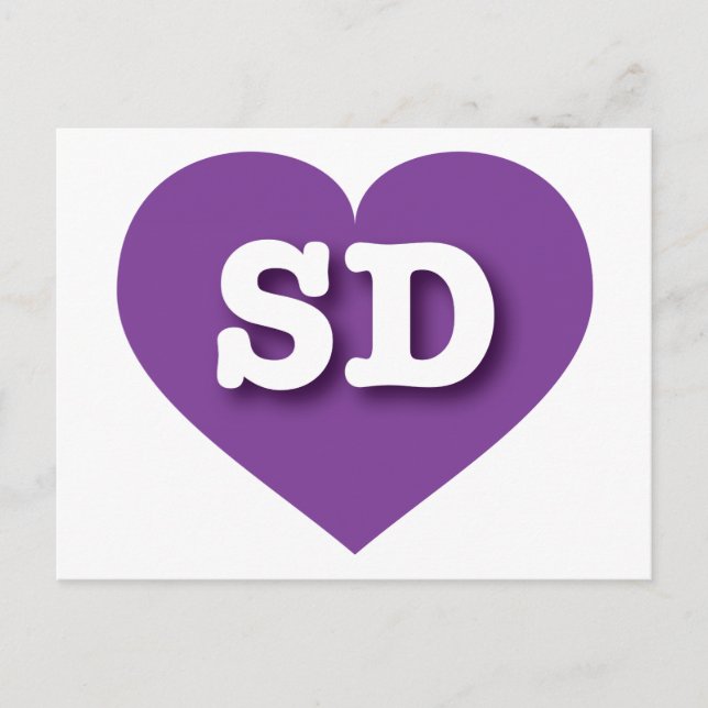 I love South Dakota - SD purple heart Postcard (Front)
