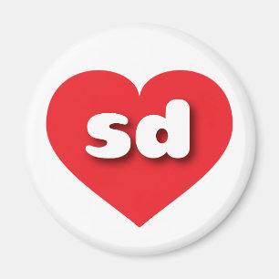 I love South Dakota - sd red heart Magnet