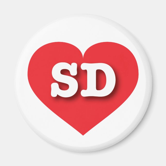 I love South Dakota - SD red heart Magnet (Front)