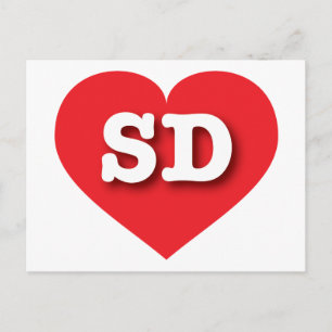 I love South Dakota - SD red heart Postcard