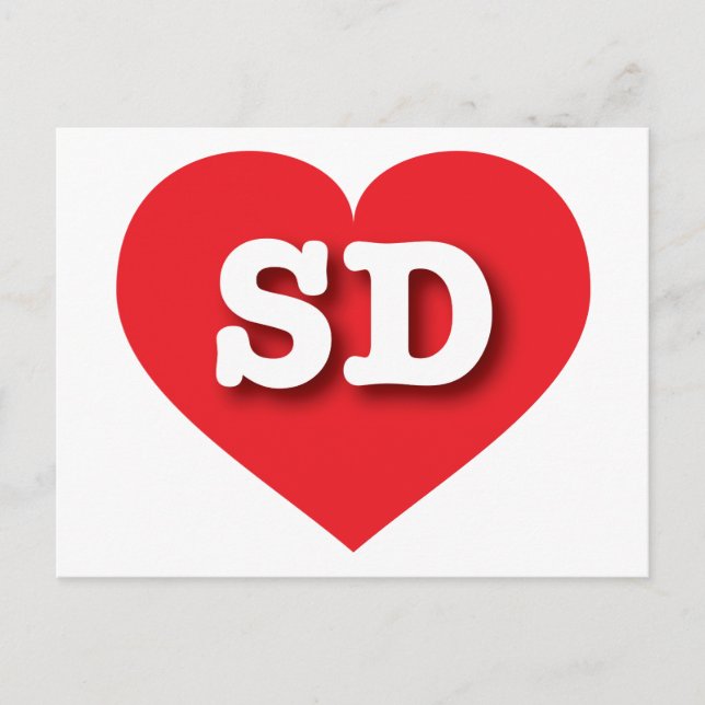 I love South Dakota - SD red heart Postcard (Front)