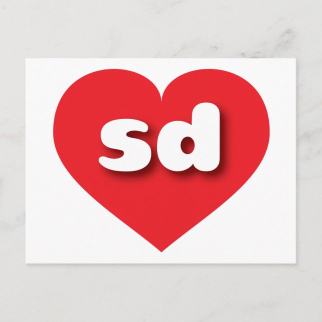I love South Dakota - sd red heart Postcard (Front)