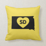 I Love South Dakota State Throw Pillow 16" x 16" I Love South Dakota State Throw Pillow 16" x 16"