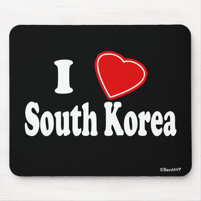 I Love South Korea Mouse Pad