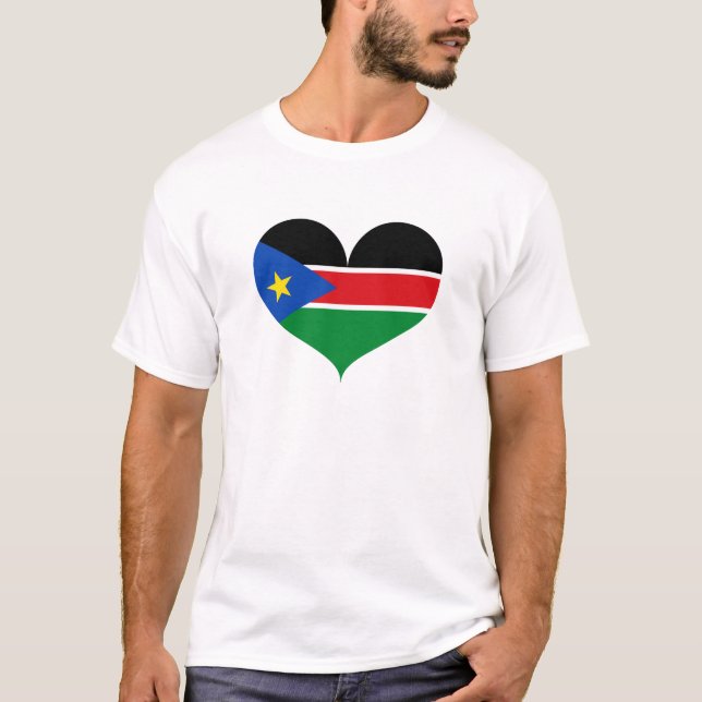 I Love South Sudan  Flag T-Shirt (Front)