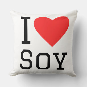 I love soy throw pillow
