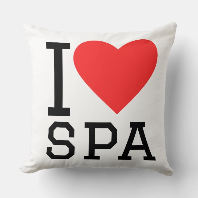 I love spa  throw pillow (Front)
