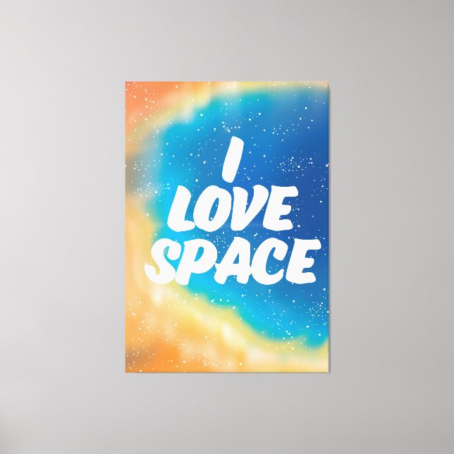 I Love Space Canvas Print (Front)