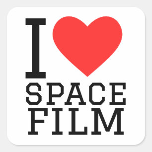 I love space film square sticker