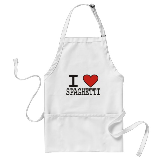 I Love Spaghetti Adult Apron (Front)