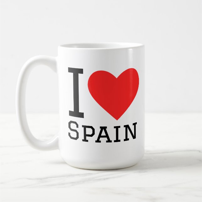 I love spain square sticker coffee mug (Left)