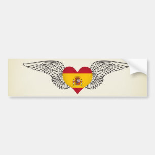 I Love Spain -wings Bumper Sticker