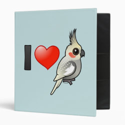 I Love Spangled Cockatiels Avery Signature Binder 8.5x11