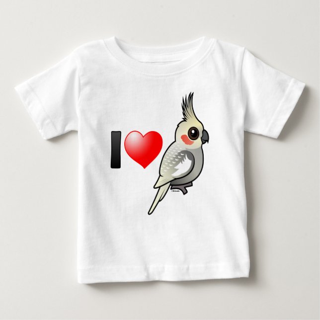 I Love Spangled Cockatiels Baby T-Shirt (Front)