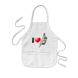 I Love Spangled Cockatiels Kid's Apron