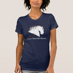 I Love Spanish horses Ladies Dark T-Shirt