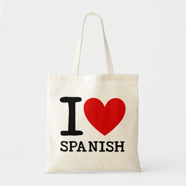 I Love Spanish Teacher Tote Bag (Front)