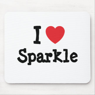 I love Sparkle heart T-Shirt Mouse Pad