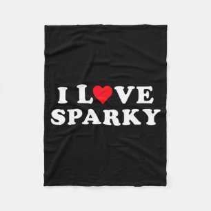 I Love Sparky Matching Girlfriend & Boyfriend Fleece Blanket