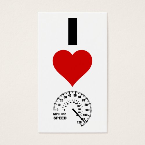 I Love Speed (Vertical) Business Card Templates