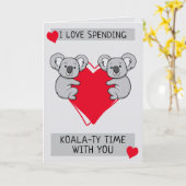 I Love Spending Koalaty Time with You Greeting Card (Yellow Flower)