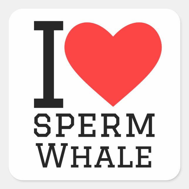 I love sperm whale square sticker (Front)