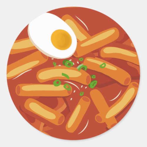 I love Spicy Tteokbokki Classic Round Sticker