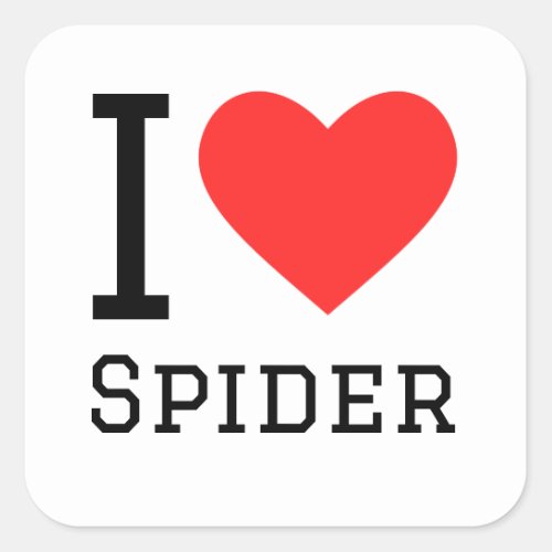 I love spider square sticker