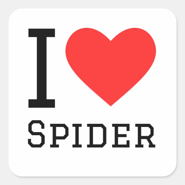 I love spider square sticker (Front)