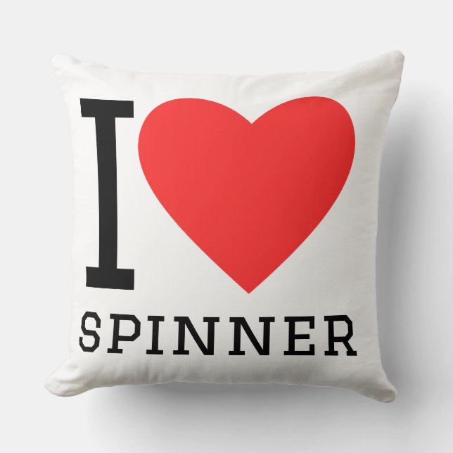 I love spinner throw pillow (Front)