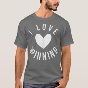 I Love Spinning Heart Spin Class Indoor Cycling Gy T-Shirt