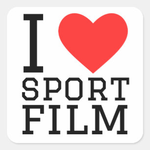 I love sport film square sticker