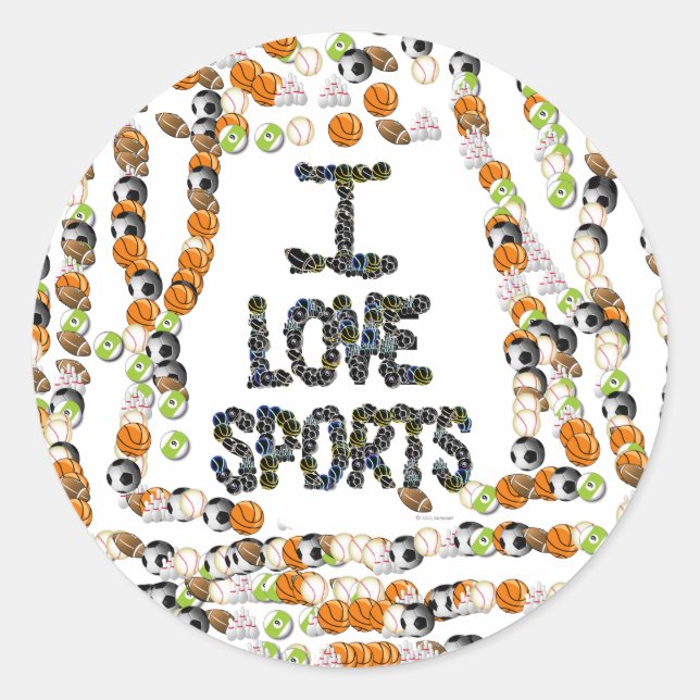 I Love Sports Sticker (Front)