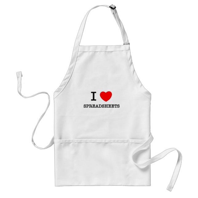 I Love Spreadsheets Adult Apron (Front)